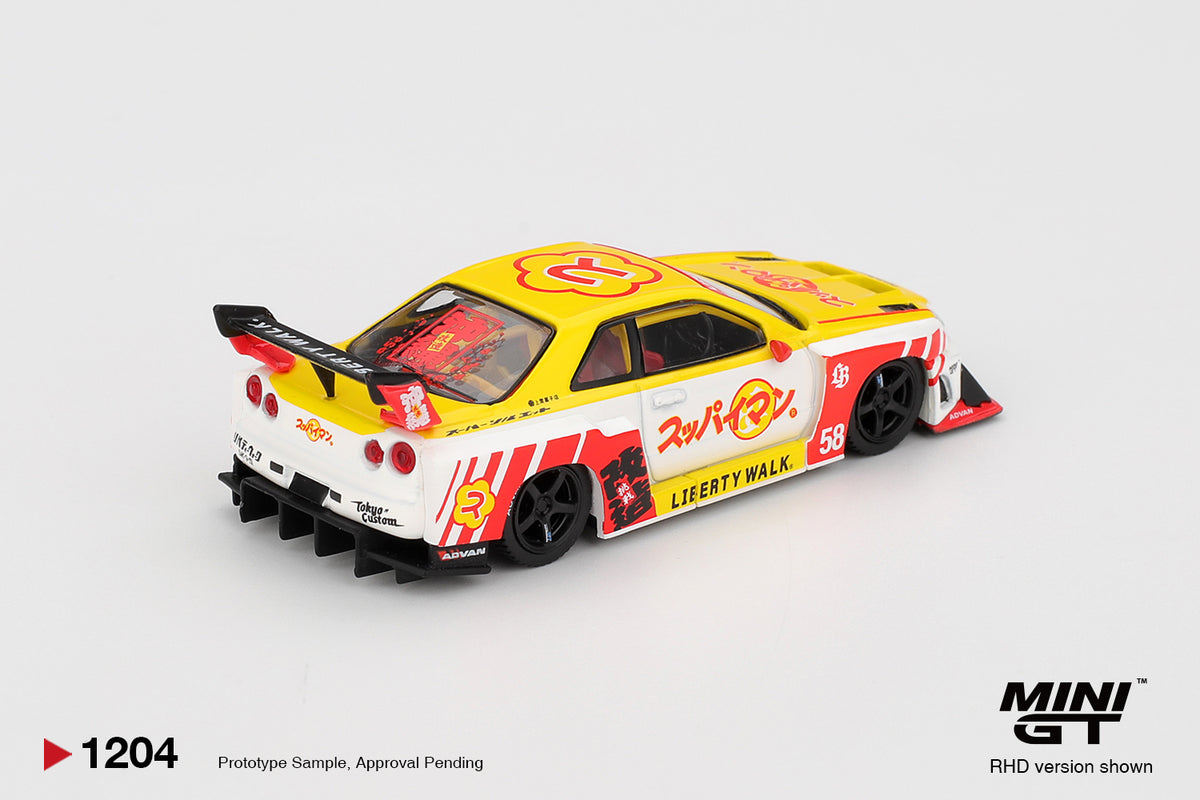 MINI GT 1204 NISSAN LB-ER34 SUPER SILHOUETTE SKYLINE SUPPAIMAN OKINAWA