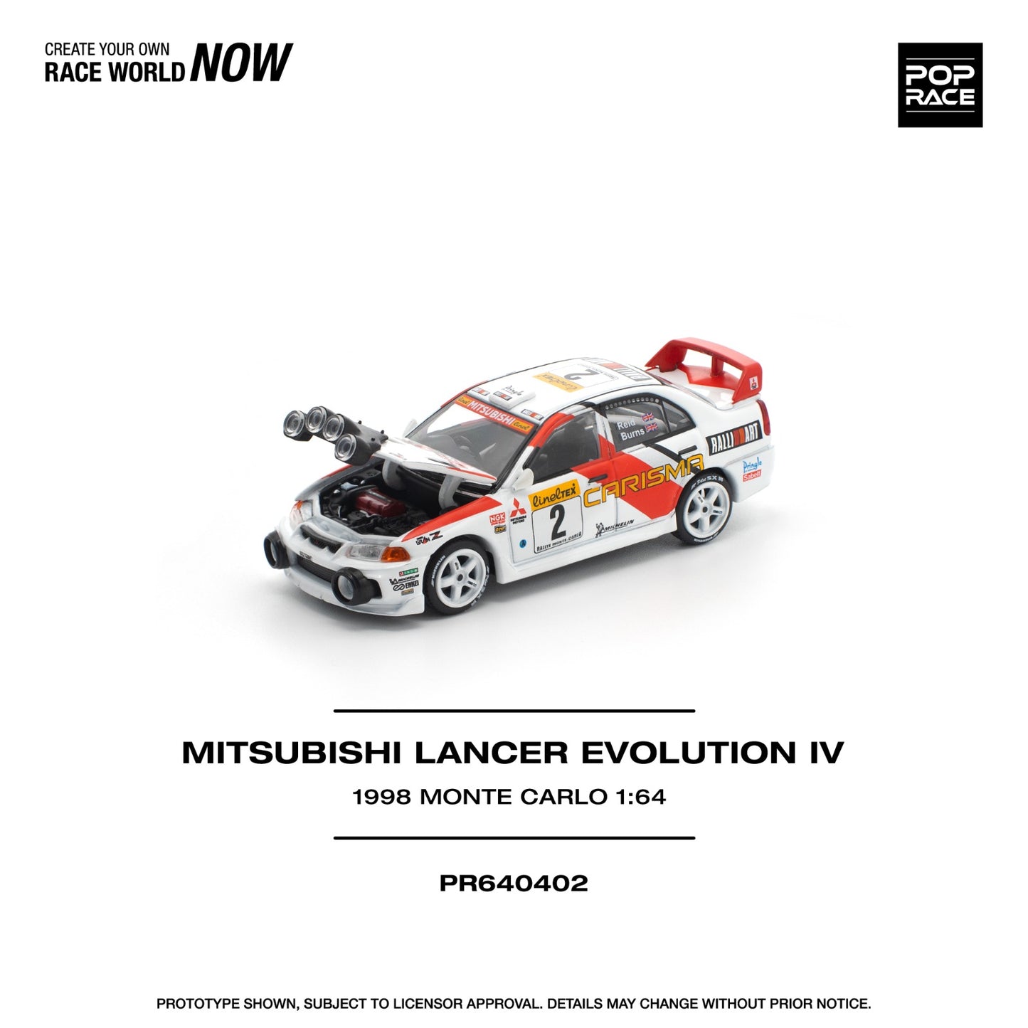 POP RACE PR640402 MITSUBISHI LENCER EVOLUTION IV 1998 MONTE CARLO
