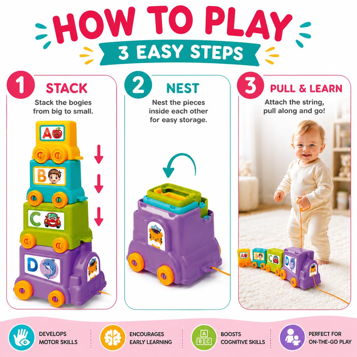 ToyMate Trainzy Fun Express Learning Train Set (12M+)