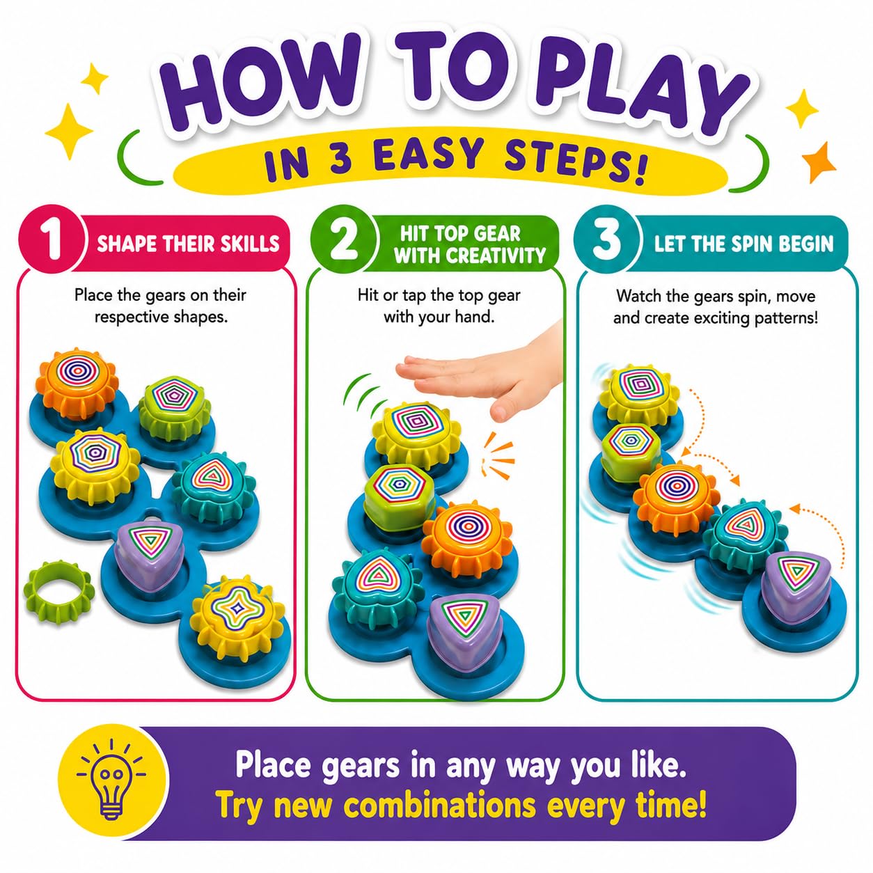ToyMate Spinning Joy Shape ‘N’ Spin Gear Sorter (2–4+ Years)