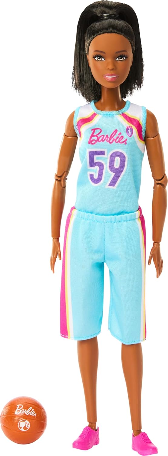 Barbie Made to Move Doll & Accessories, Brunette Basketball Player. (HKT74)