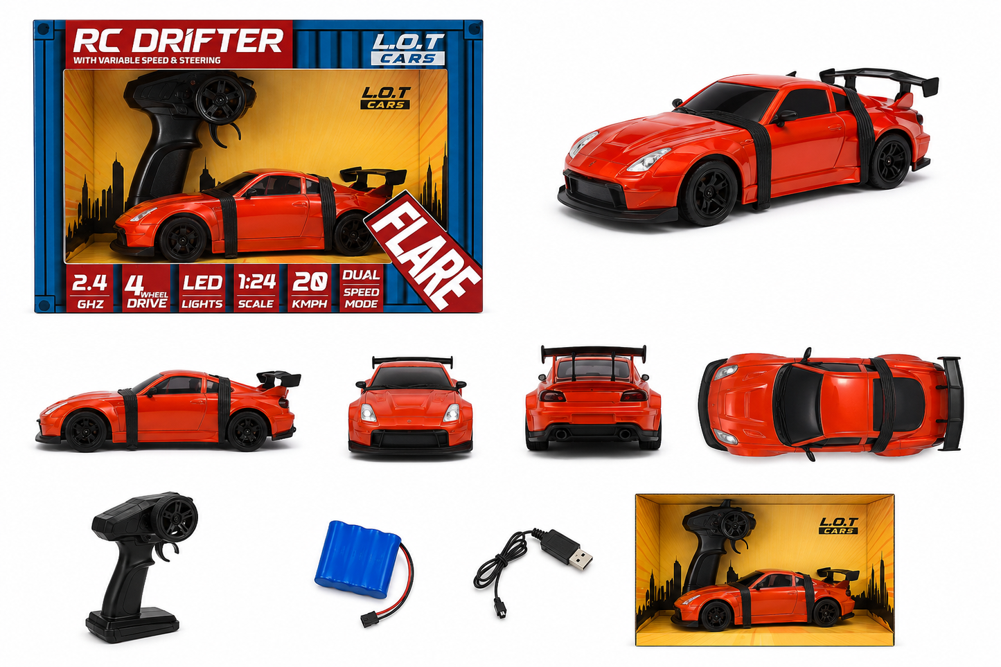 RC Drifter 1:24 Scale Remote Control Car