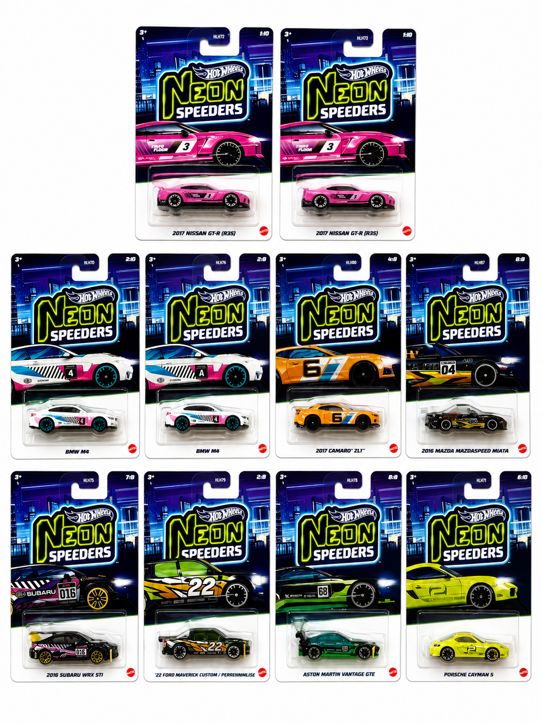 Hot Wheels Neon Speeders (10-Car Series)