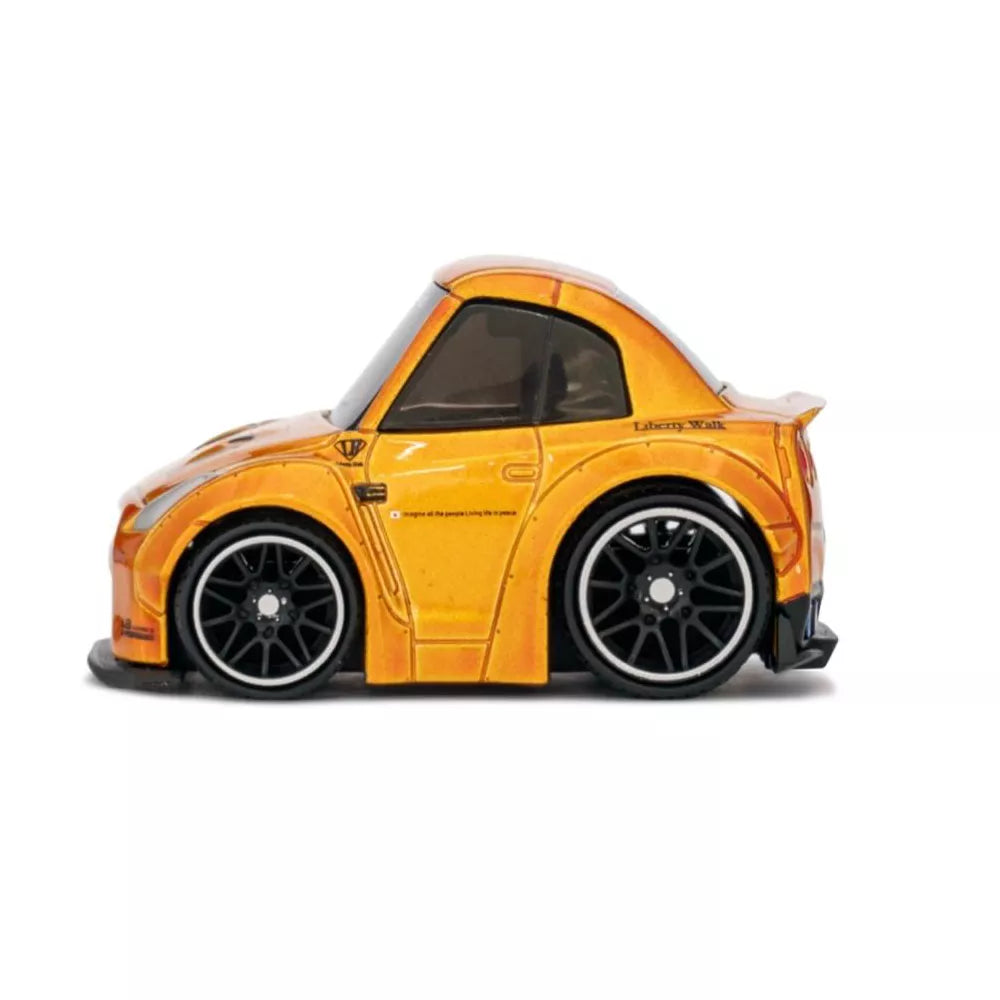 Mini GT Qube Carz Nissan GT-R R35 LB-Works Type 1 Rear Wing Ver 2 LB Gold.