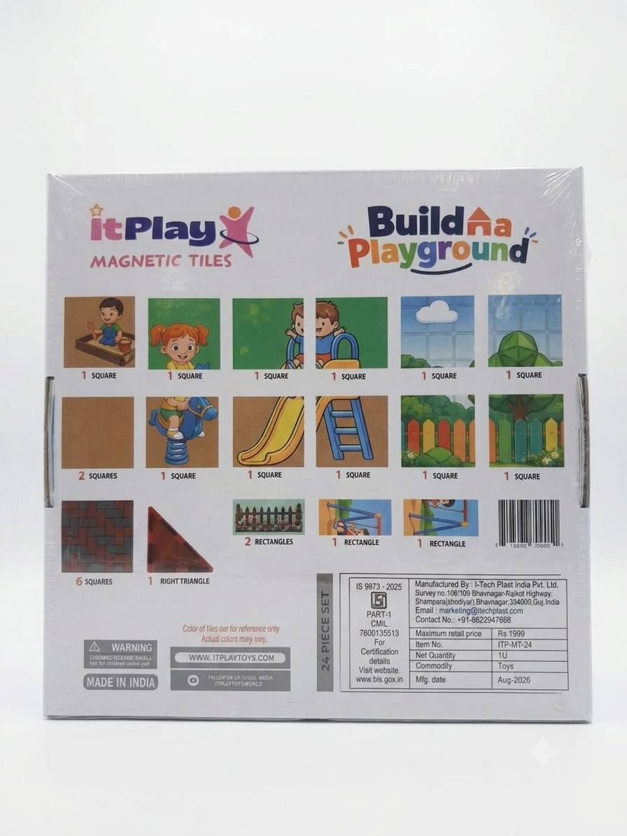 itPlay Magnetic Tiles – Build a Playground Set