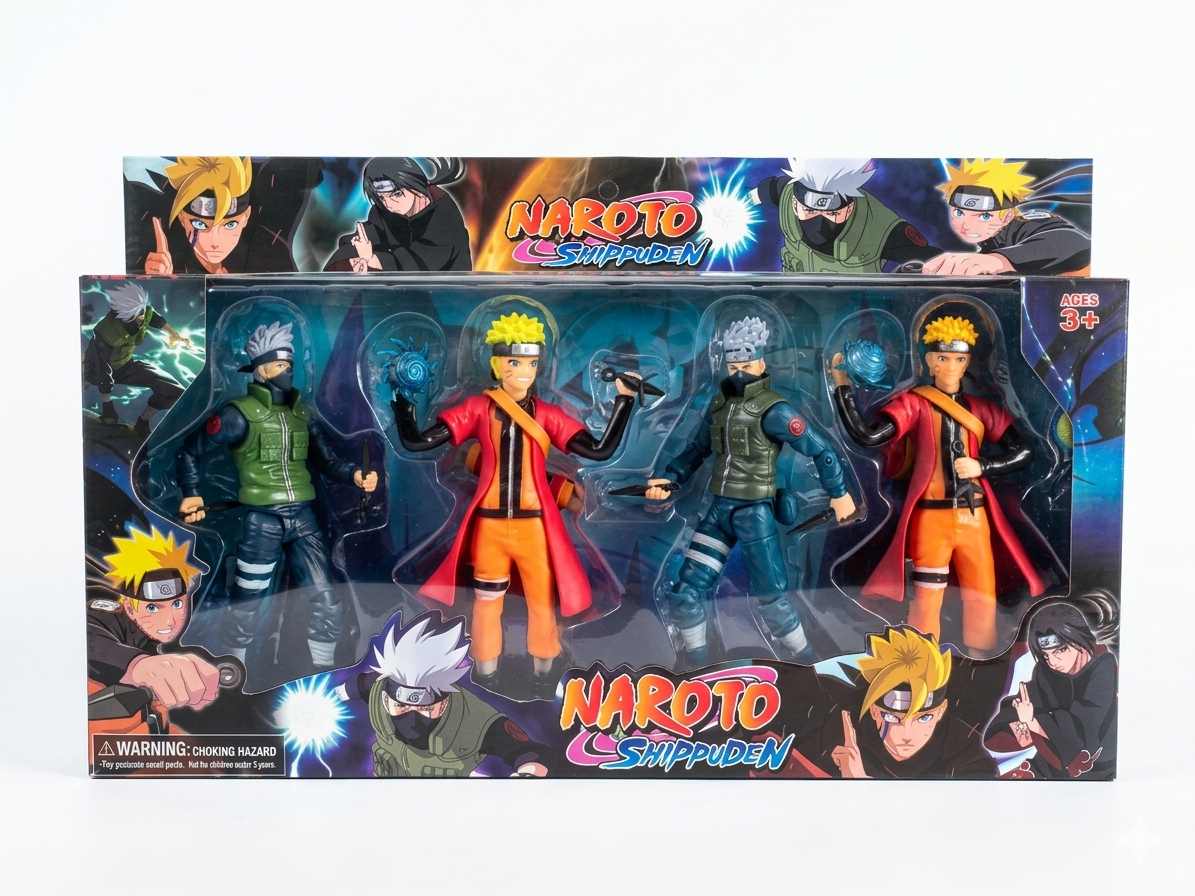 Naruto Shippuden Action Figure Set (Pack of 4)