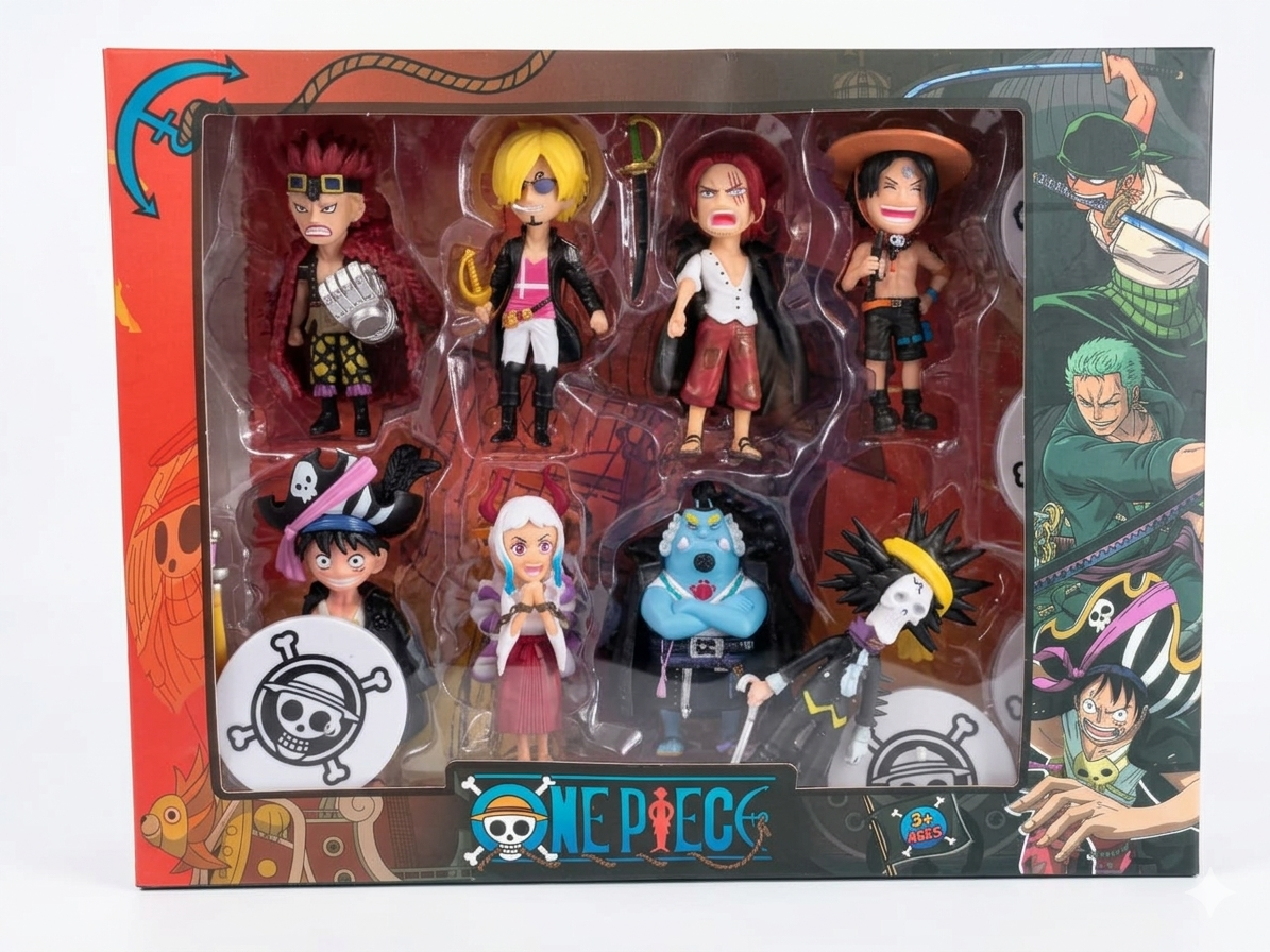One Piece Anime Action Figure Set (Pack of 8)