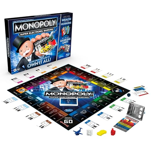 Monopoly Super Electronic Banking Board Game, Cashless Tap Technology.