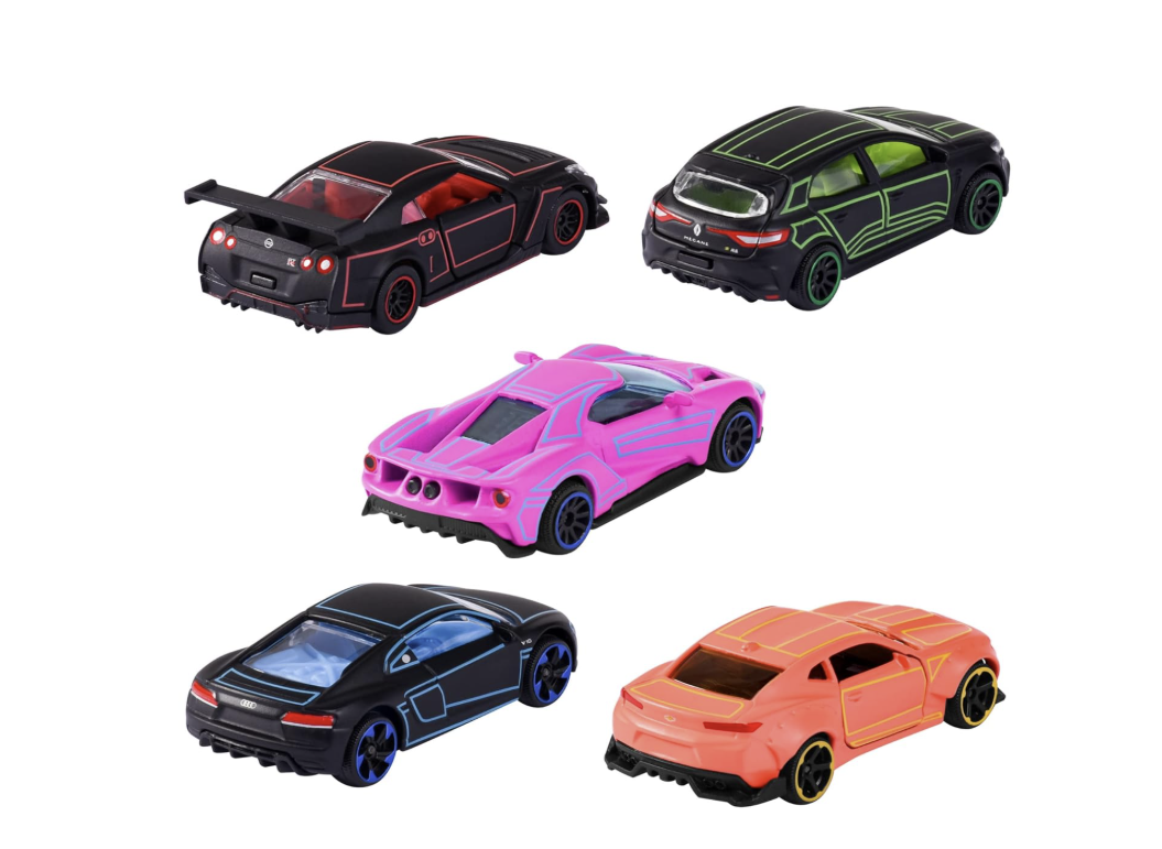 Majorette Light Racer Toy Car Set With Different Die Cast Metal Vehicles.