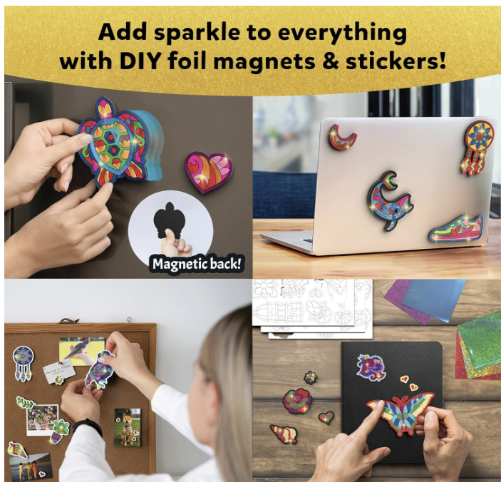 Skillmatics Foil Fun - Pretty Patterns, Mess-Free Art, Magnets.
