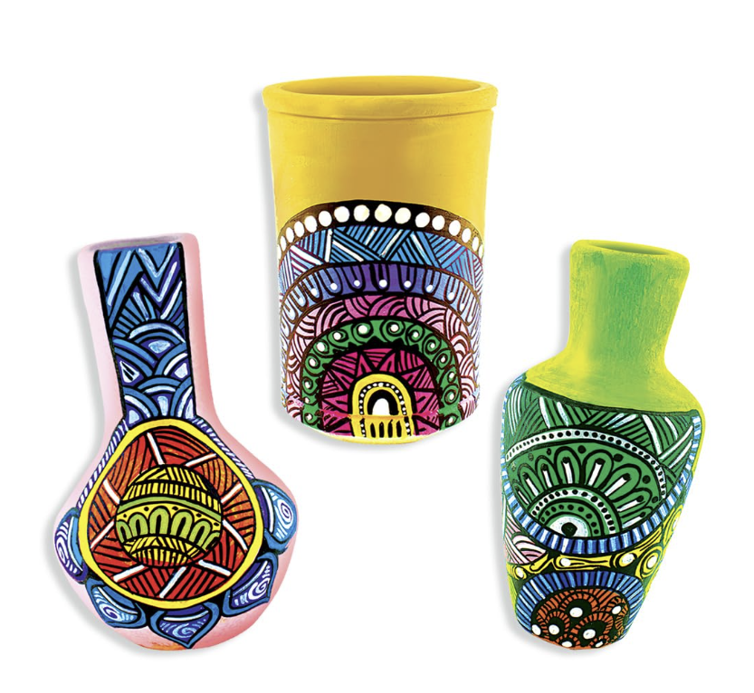 TOYKRAFTT Terracotta Bonanza, Pot Painting Kit, Mandala Art Kit for Kids.