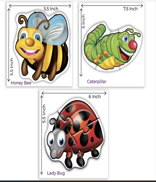 TOYKRAFTT Toddler Puzzle Set – My First Insects Puzzle (3 Pieces)