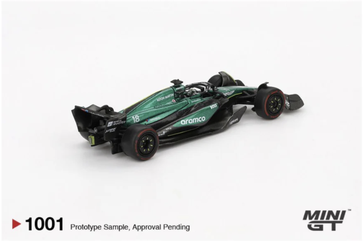 Mini GT 1001: Aston Martin AMR24 18 Lance Stroll 2024 F1 2024 Bahrain GP.