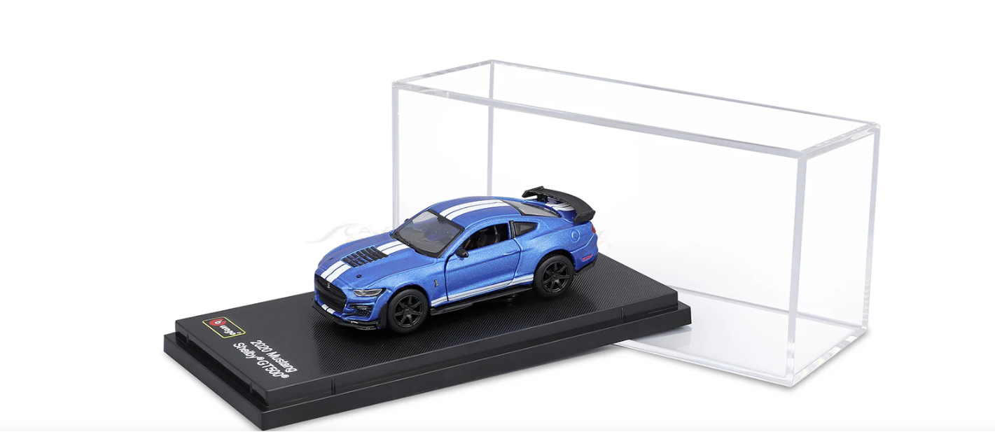 Burago 2020 Shelby Mustang GT500 (Blue) 1:64 Scale.