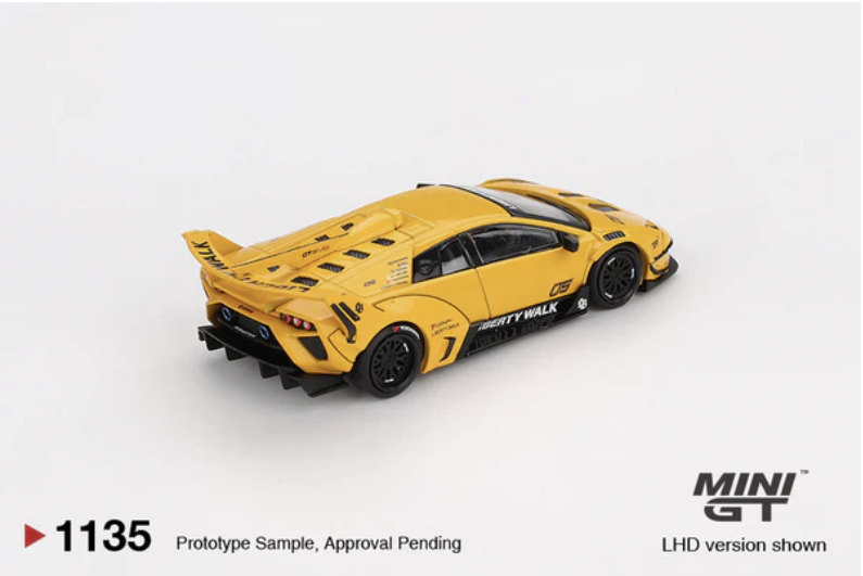 MINI GT 1135 – LB-Silhouette WORKS Murciélago GT Evo (Yellow) – Box Pack