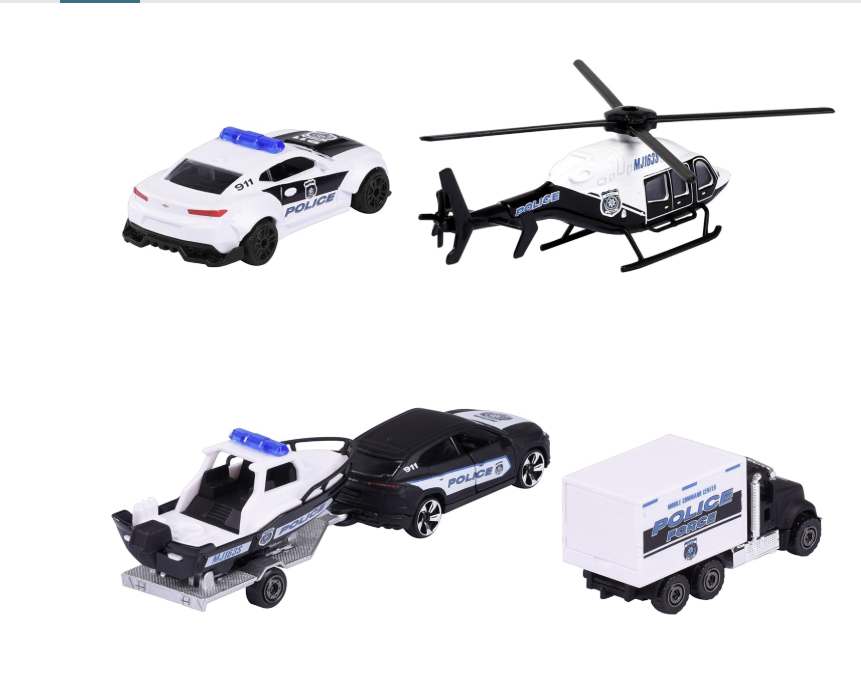 Majorette Police Force Gift Set Toy Vehicles, Die Cast Metal.
