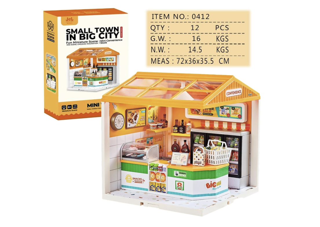 Miniature Convenience Store Playset – Small Town in Big City (Mini Convenience Store)