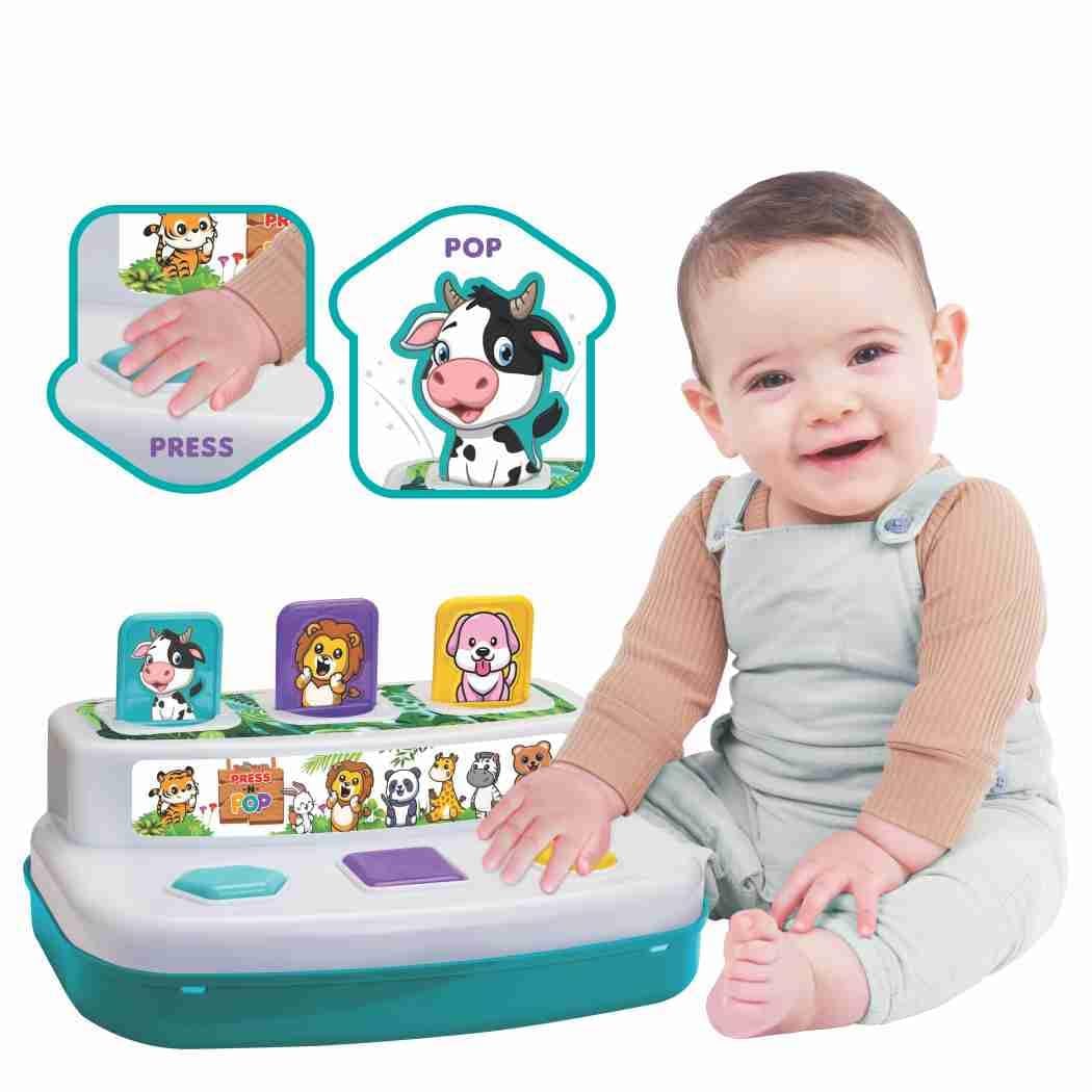 ToyMate Press N Pop Jungle Magic In Every Press 2 in 1 For Kids | 12-36 Months.