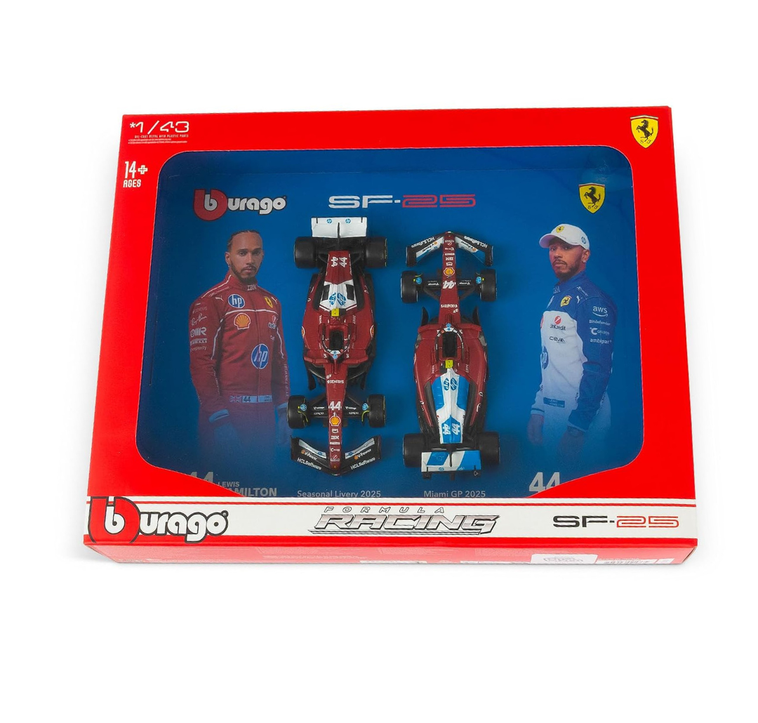 Bburago 1:43 Racing - Ferrari SF-25 2-Pack Collectible Models (Ages 14+)
