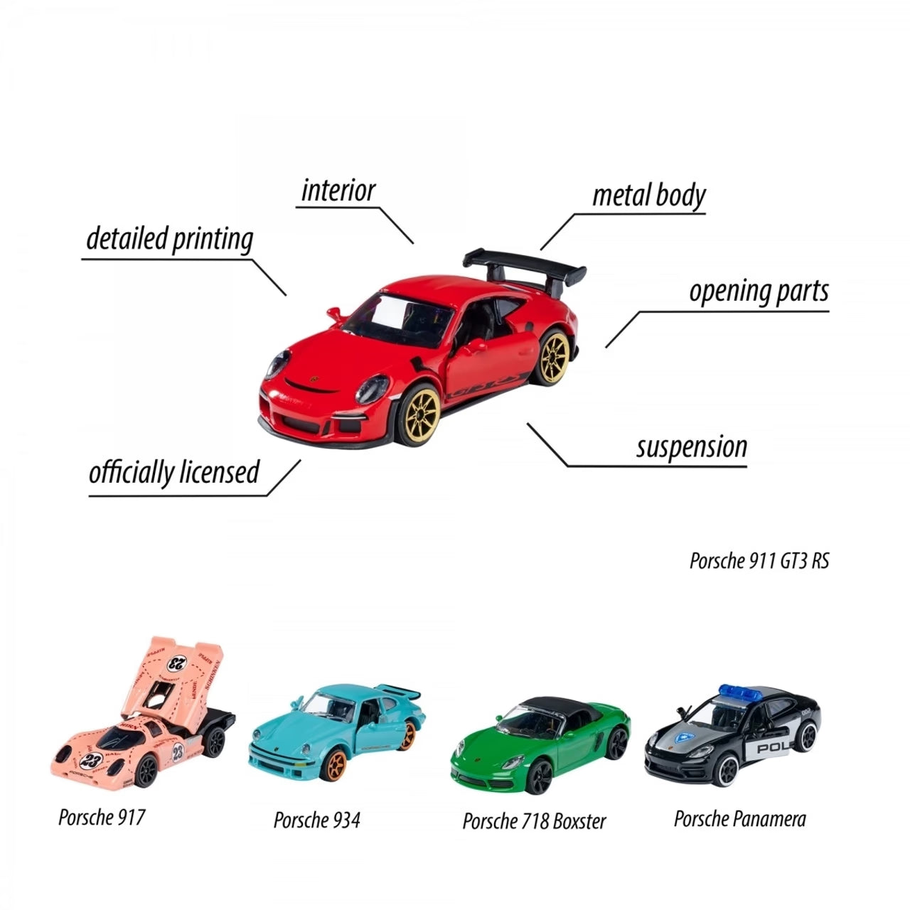 Majorette Porsche Edition Diecast Car Gift Pack – Set of 5 Porsche Model Cars.