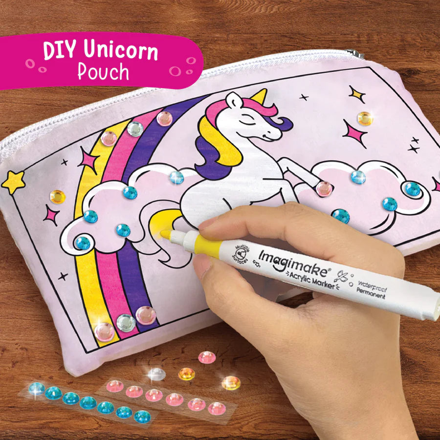 Imagimake Princess Craft Kit | 10 Mess-Free Activities | DIY Flat Bead Bracelets, Unicorn Pouch, Butterfly Wands & Photo Frame.