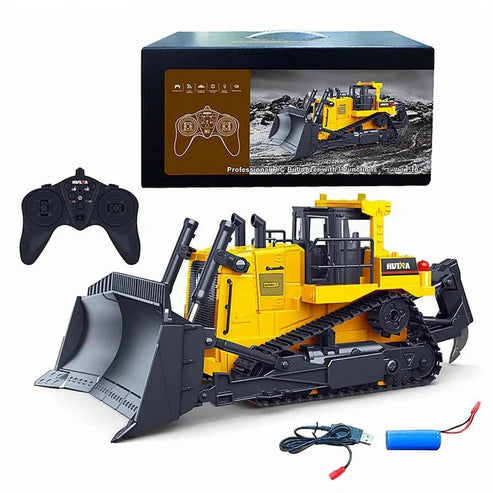 HUINA 1554 1:18 11CH Remote Control Heavy-Duty Bulldozer.