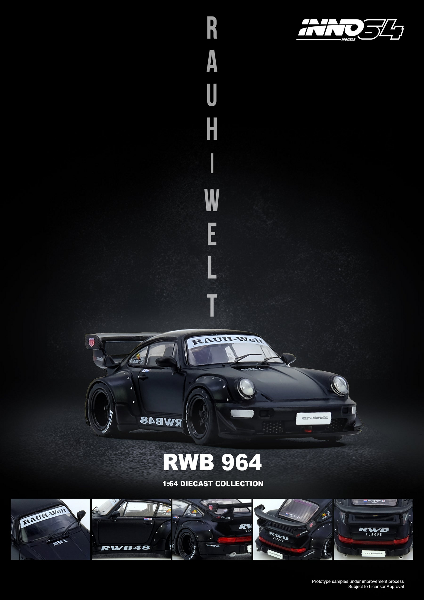 INNO64 PORSCHE RWB 964 BLACK MATT