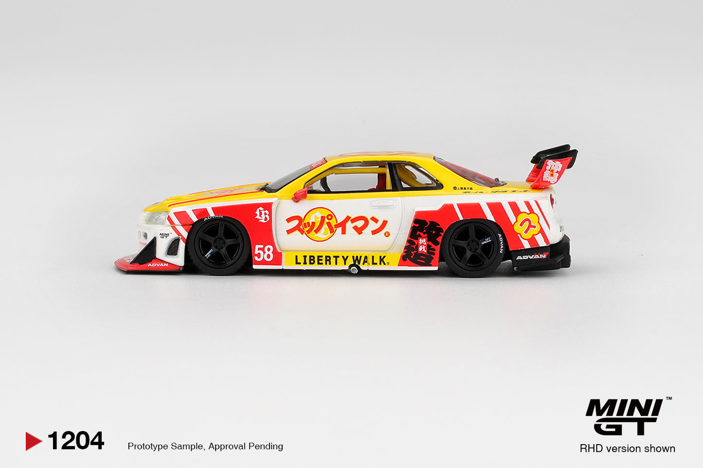 MINI GT 1204 NISSAN LB-ER34 SUPER SILHOUETTE SKYLINE SUPPAIMAN OKINAWA