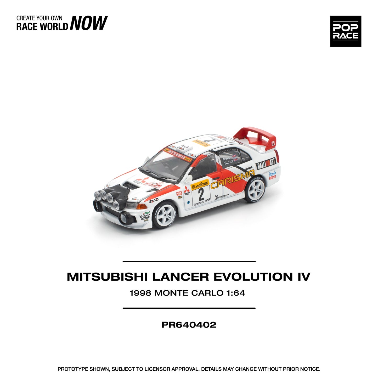 POP RACE PR640402 MITSUBISHI LENCER EVOLUTION IV 1998 MONTE CARLO
