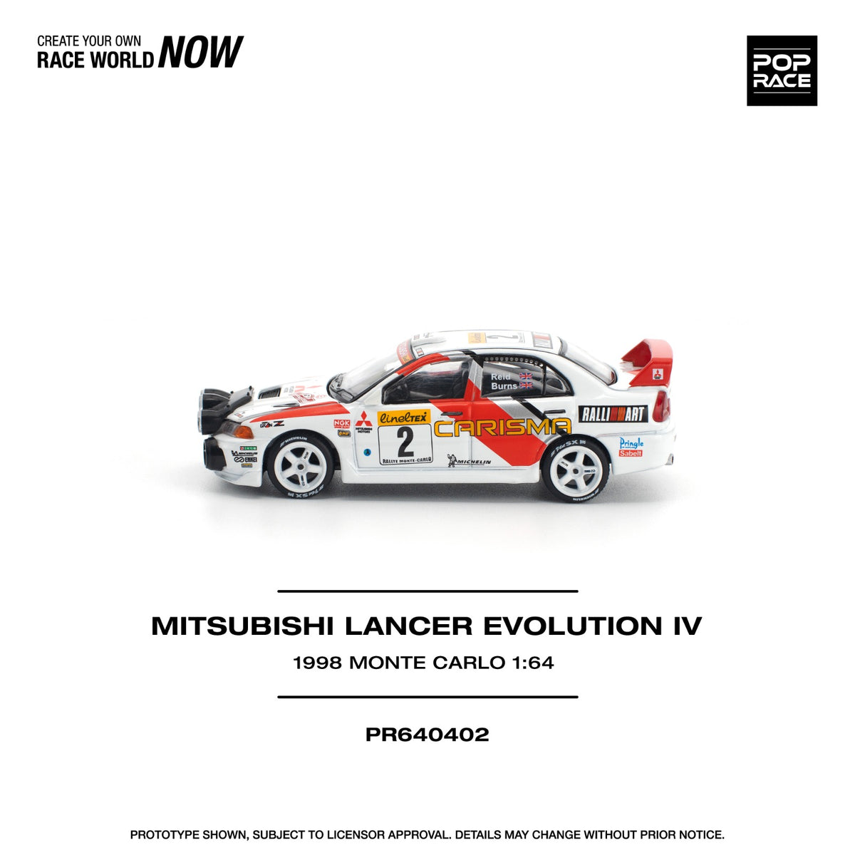 POP RACE PR640402 MITSUBISHI LENCER EVOLUTION IV 1998 MONTE CARLO