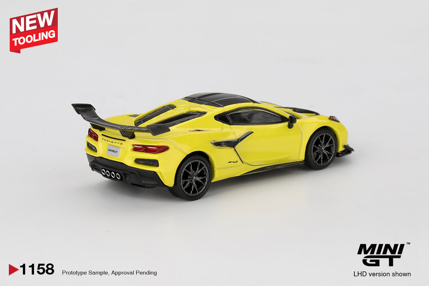 MINI GT 1158 BLISTER PACKAGING CHEVROLET CORVETTE ZR1 ACCELERATE YELLOW