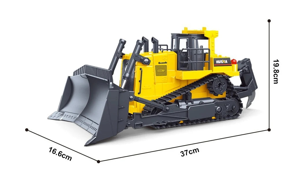 HUINA 1554 1:18 11CH Remote Control Heavy-Duty Bulldozer.