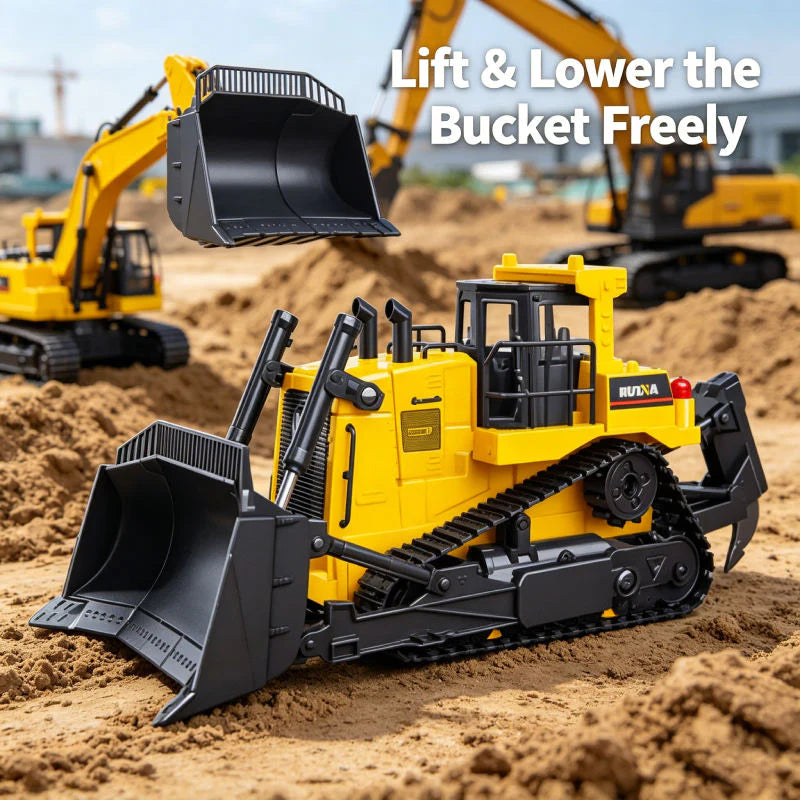HUINA 1554 1:18 11CH Remote Control Heavy-Duty Bulldozer.