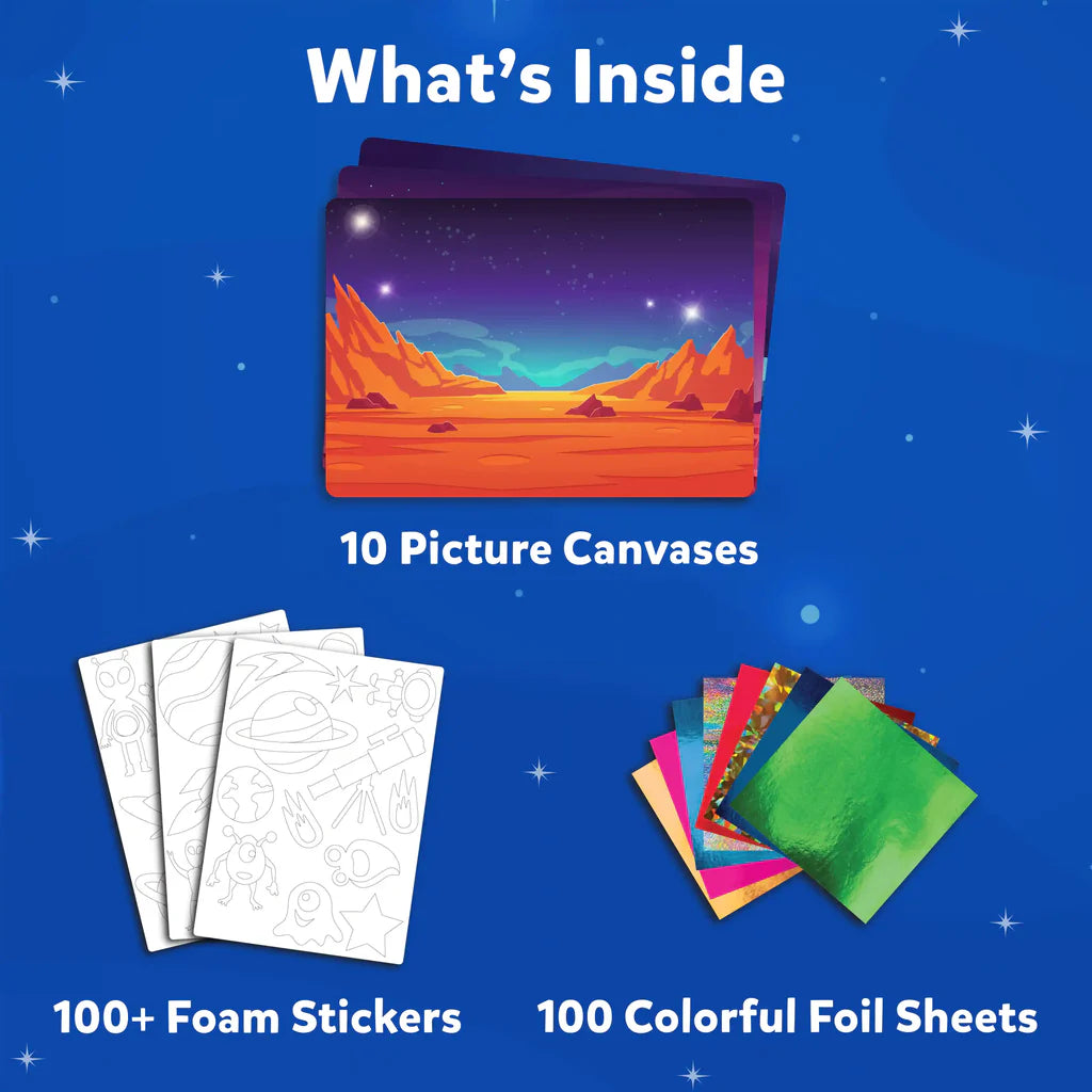 SKILLMATICS Foil Fun Up in space No Mess Art Kit (ages 4-9)