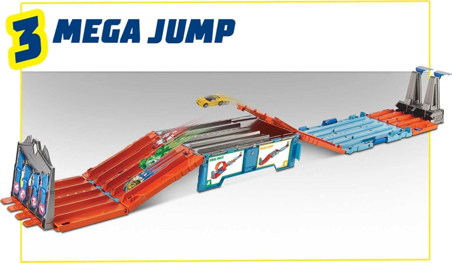 Hot Wheels Race Crate With 3 Stunts in 1 Set Portable Easy Storage Ages 6 To 10