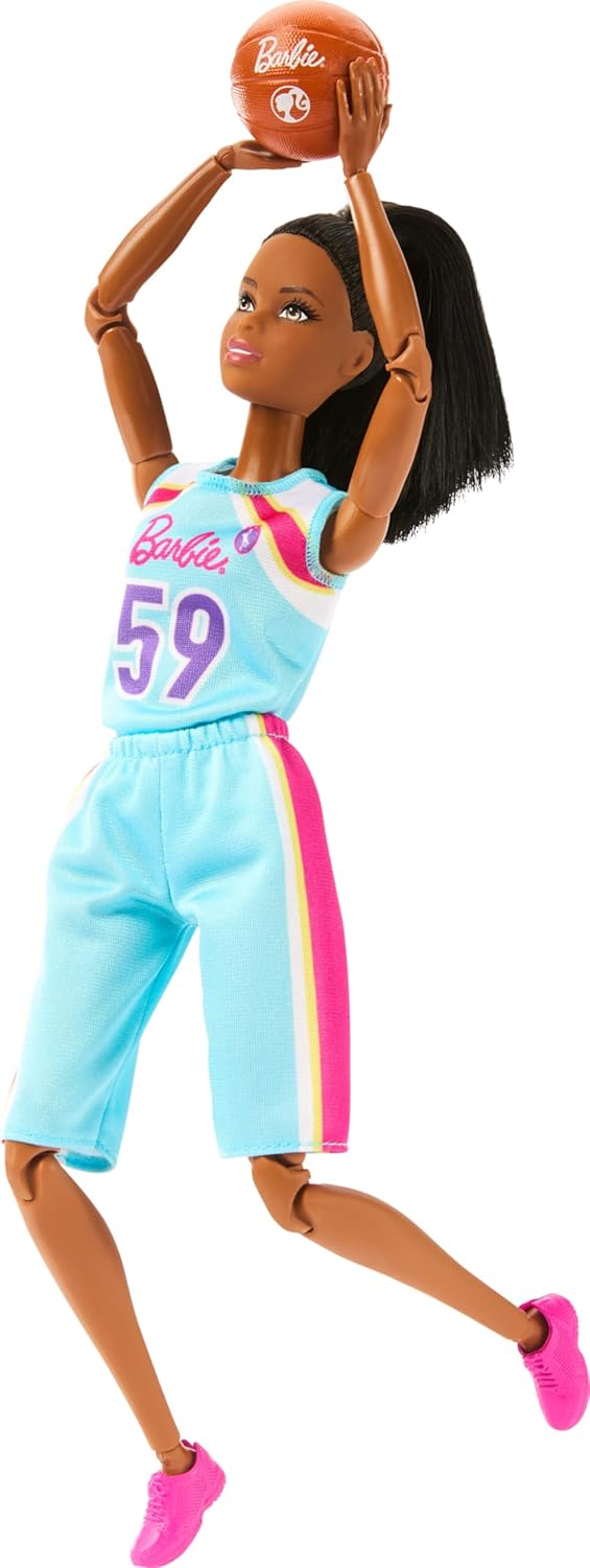 Barbie Made to Move Doll & Accessories, Brunette Basketball Player. (HKT74)