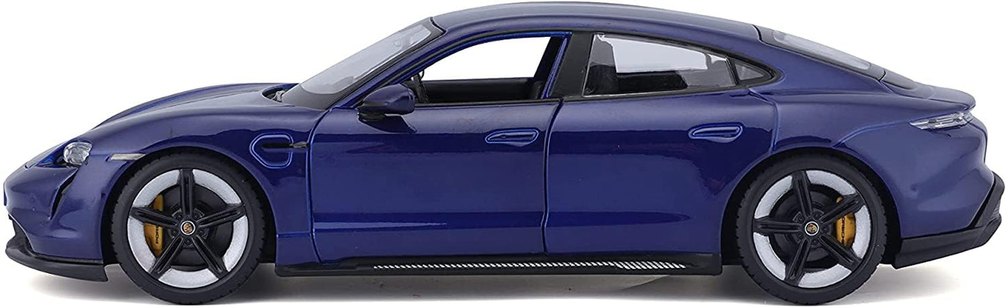 Bburago Porsche Taycan Turbo S 2019 (Blue) – 1:24 Scale Model Car.