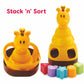 ToyMate Giraffix 3-in-1 Stacking, Sorting Ring Toss Toy.