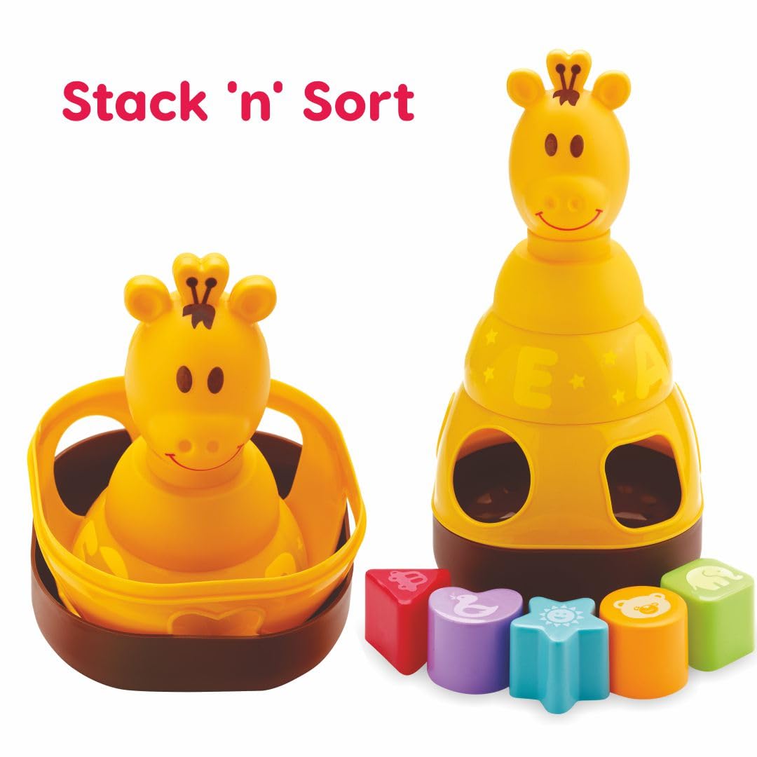 ToyMate Giraffix 3-in-1 Stacking, Sorting Ring Toss Toy.