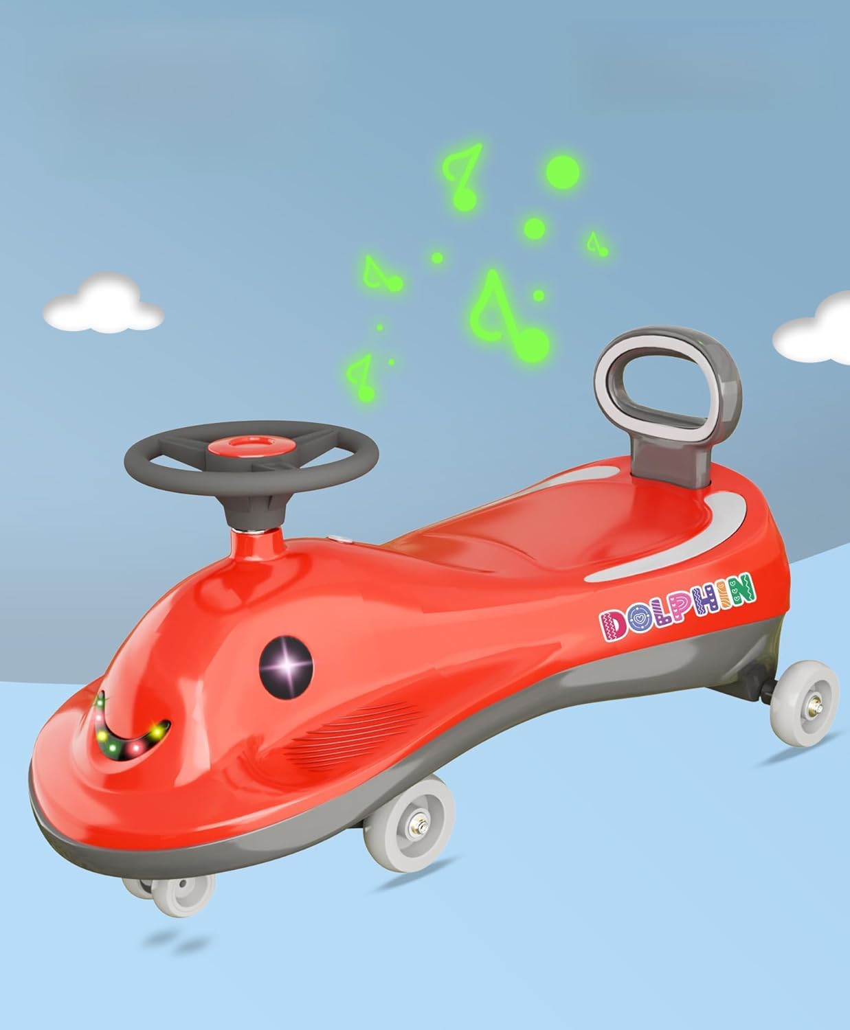 MOTHERTOUCH Dolphin Swing Car (Candy Red)