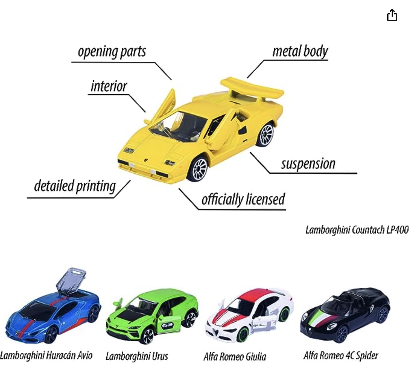 Majorette Dream Cars Italy, 5 Pieces Giftpack