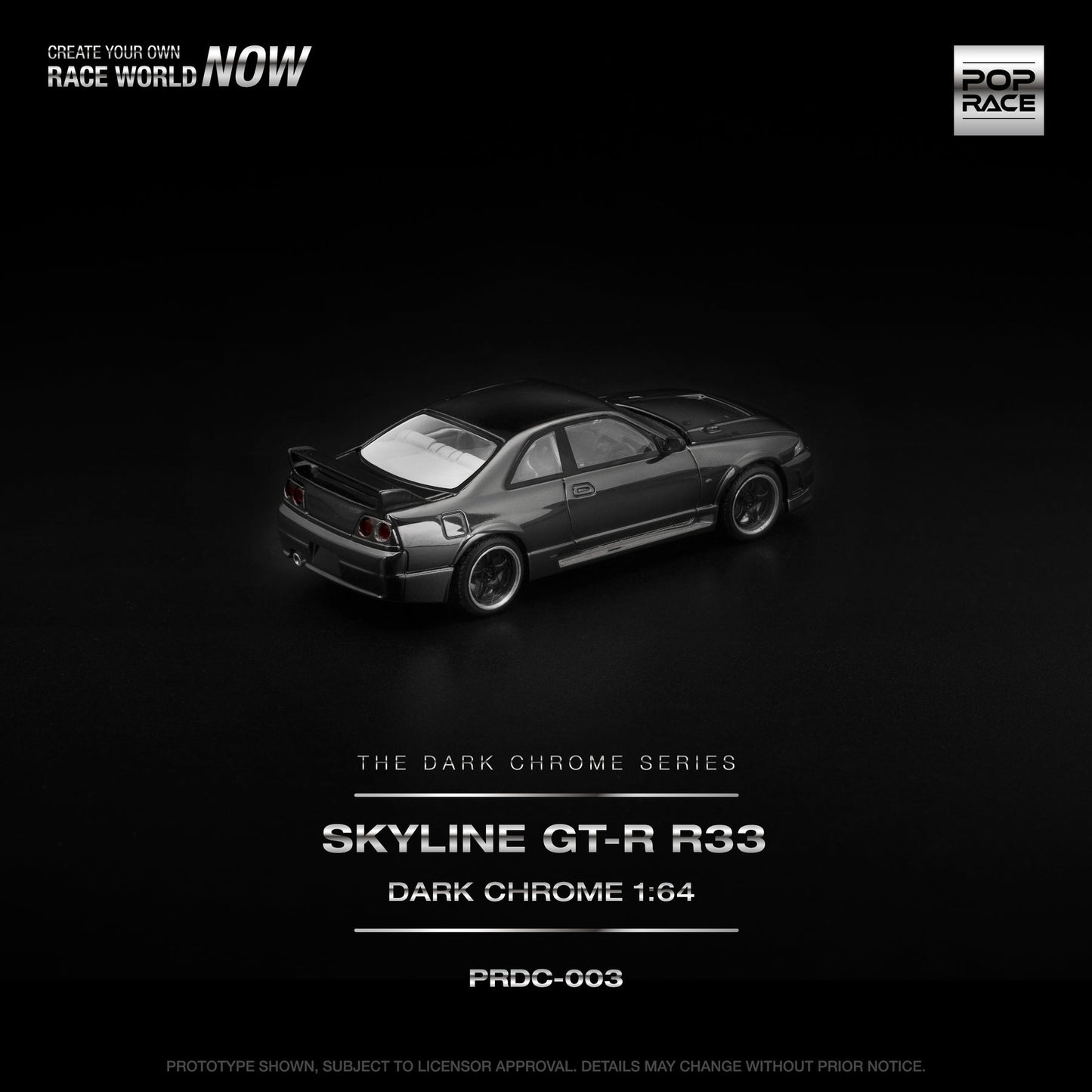 POP RACE PRDC-004 SHELBY MUSTANG GT 500 DARK CHROME SERIES