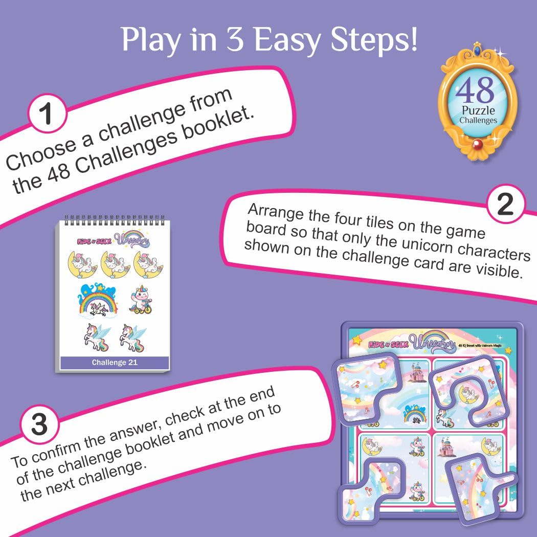ToyMate Hide N Seek Unicorn IQ Puzzle Game (4+ Years)