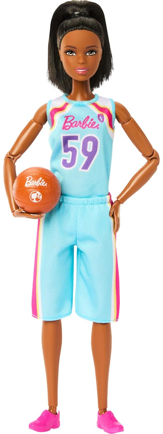 Barbie Made to Move Doll & Accessories, Brunette Basketball Player. (HKT74)