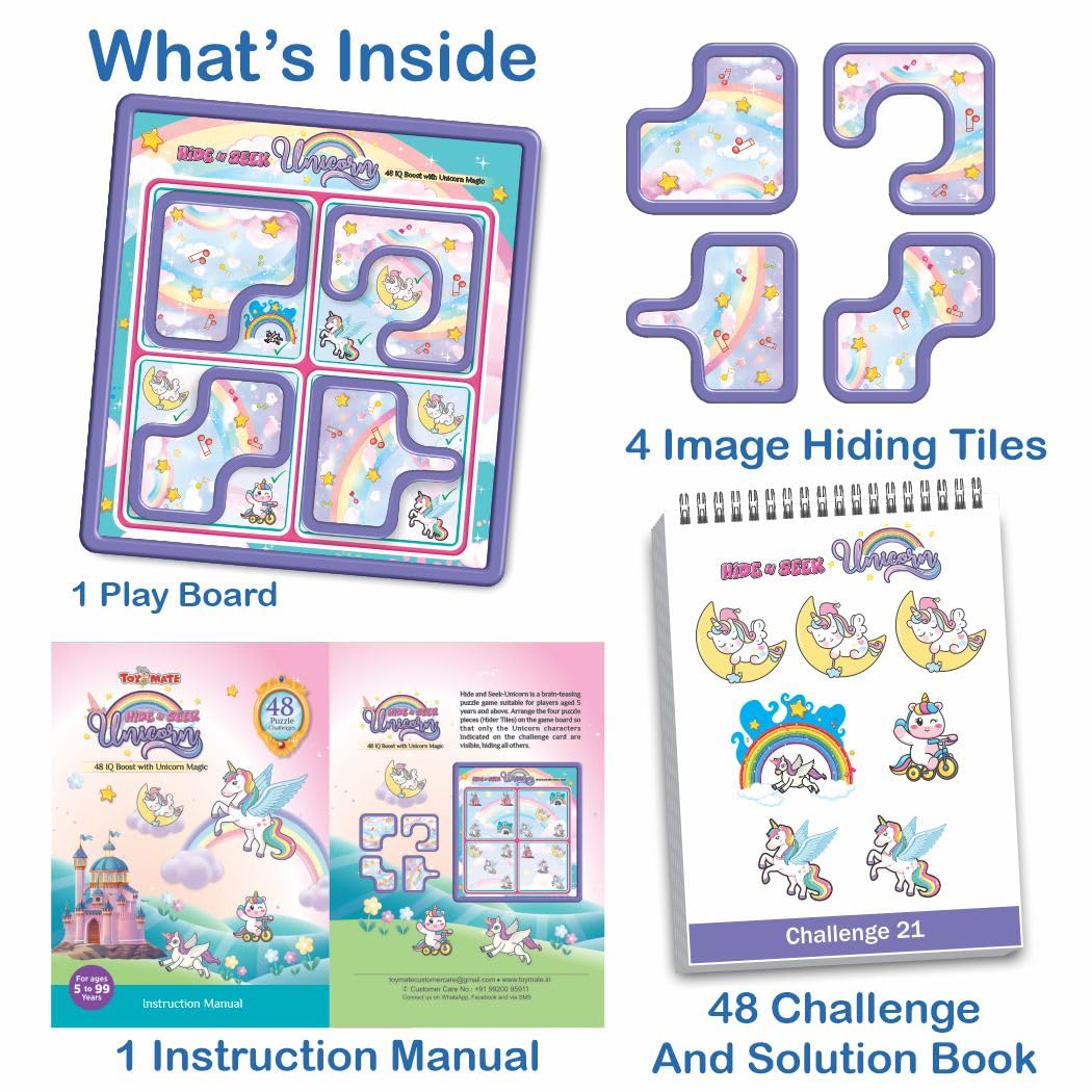ToyMate Hide N Seek Unicorn IQ Puzzle Game (4+ Years)