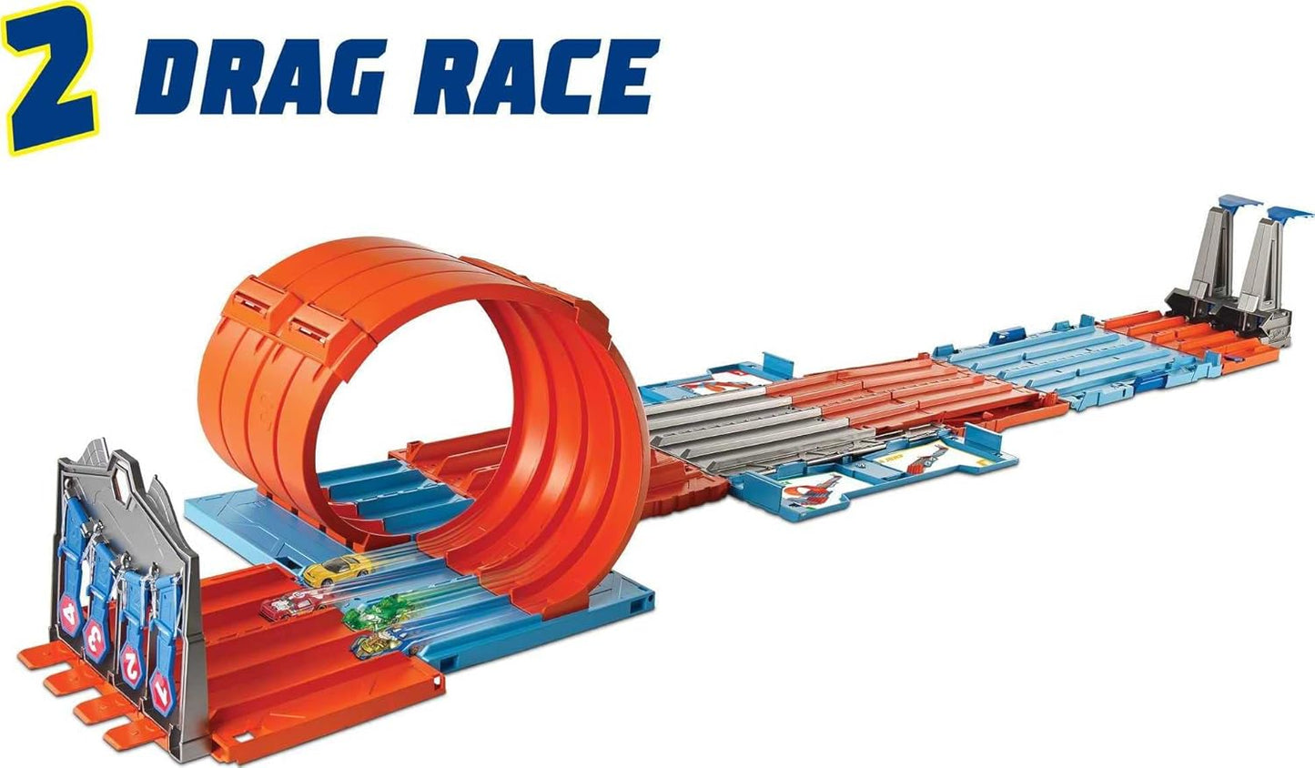 Hot Wheels Race Crate With 3 Stunts in 1 Set Portable Easy Storage Ages 6 To 10