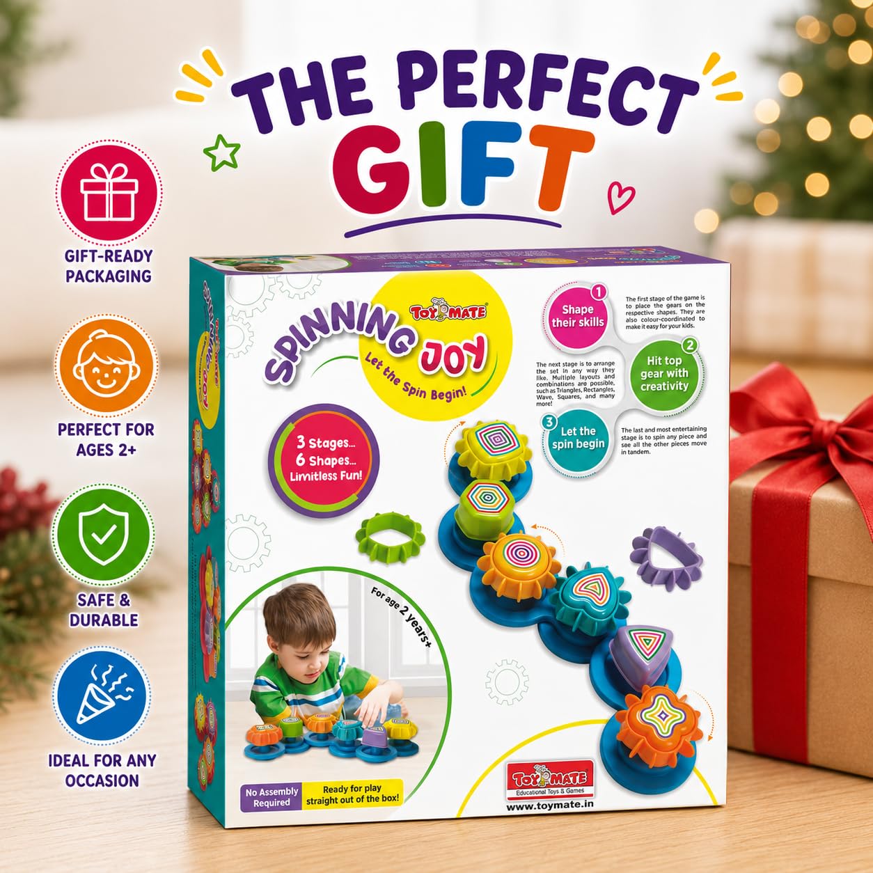 ToyMate Spinning Joy Shape ‘N’ Spin Gear Sorter (2–4+ Years)