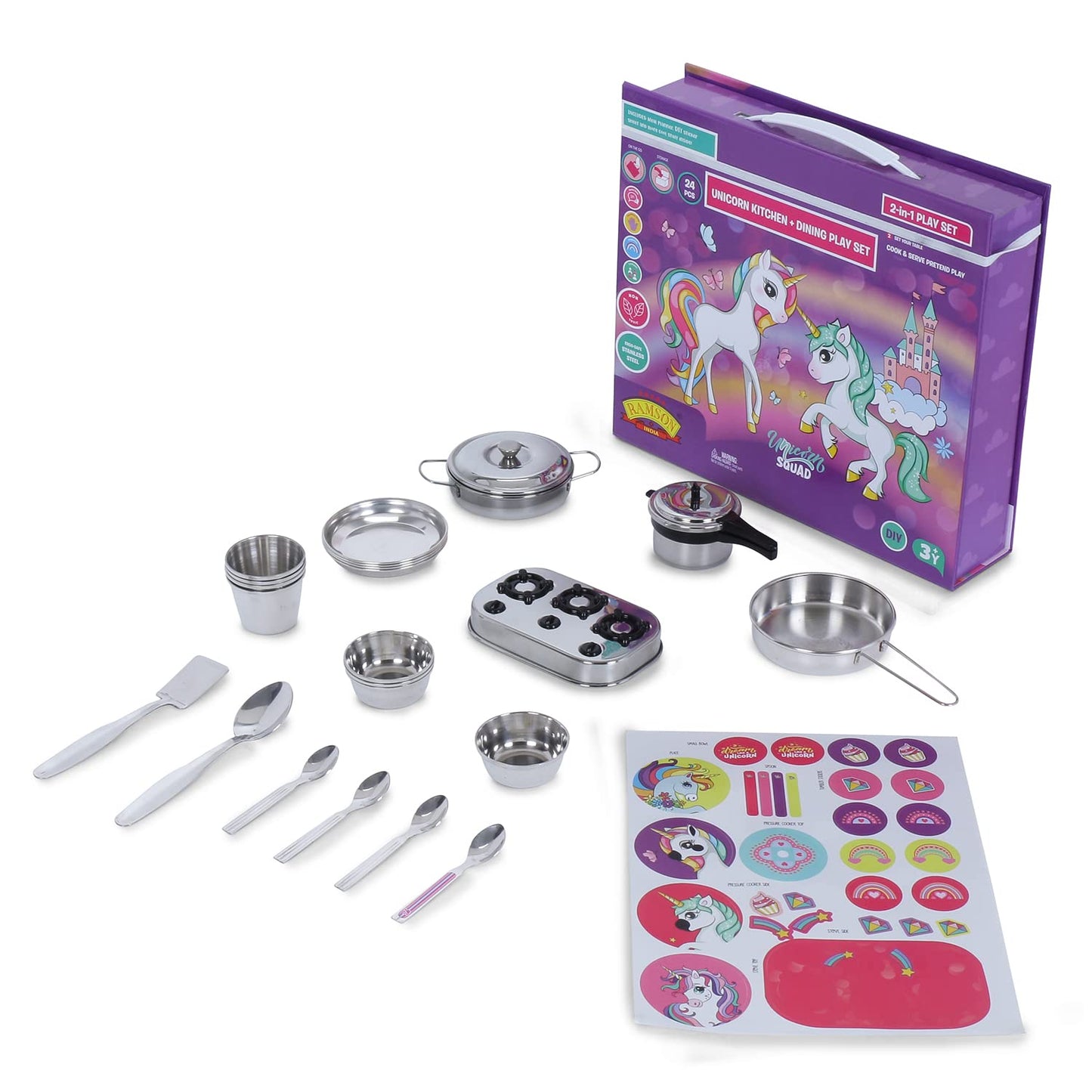 Ramson India DIY Unicorn Kitchen Set (24 Pieces)