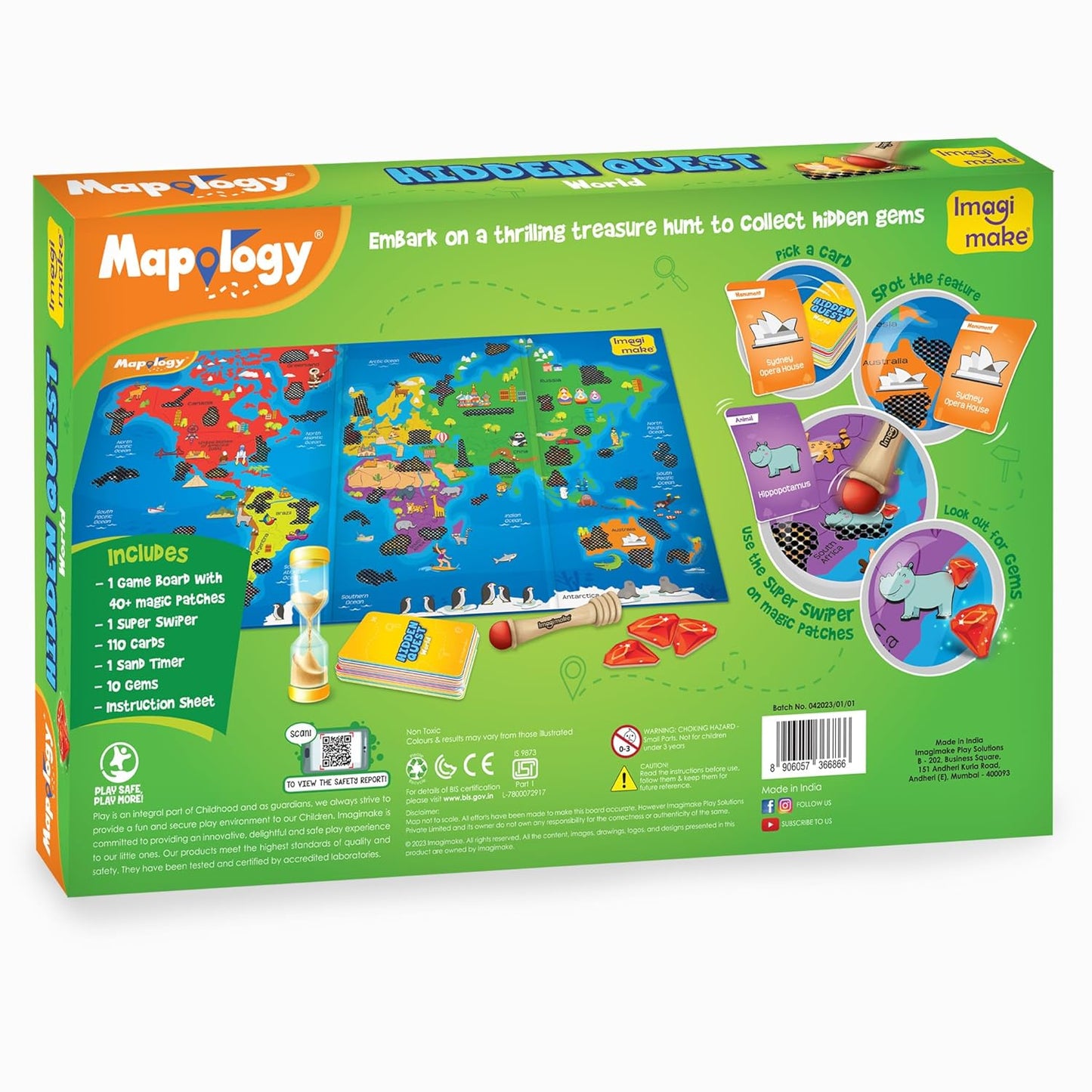 Imagimake Kids Mapology Hidden Quest Board Game.
