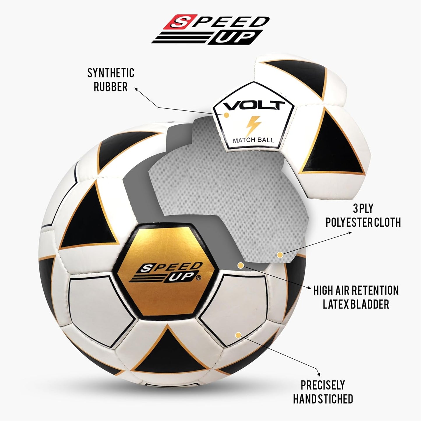 ⚽ SPEED-UP Volt Professional Football (Size 5)